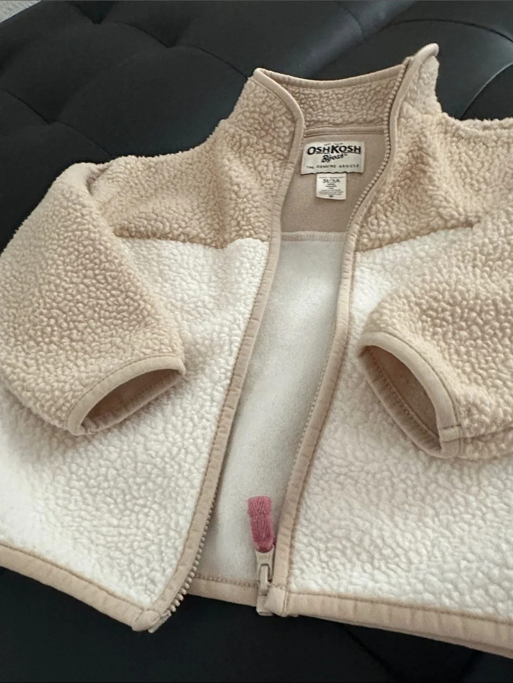 OshKosh B'gosh Two-Tone Cream and Beige Sherpa Jacket
